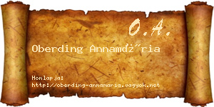 Oberding Annamária névjegykártya
